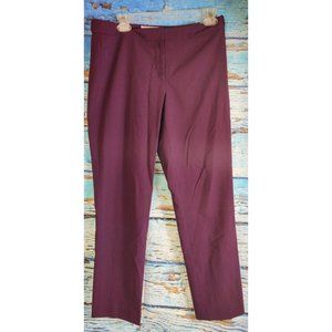 Calvin Klein Highline Tapered Ankle Womens Size P Petite Purple Mid Rise Pants